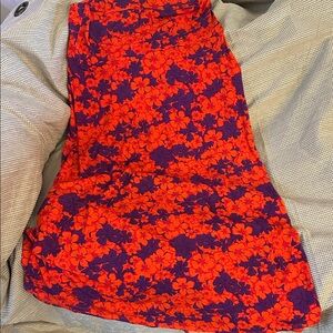 LuLaRoe Vibrant Floral maxi Skirt in Red and Purple